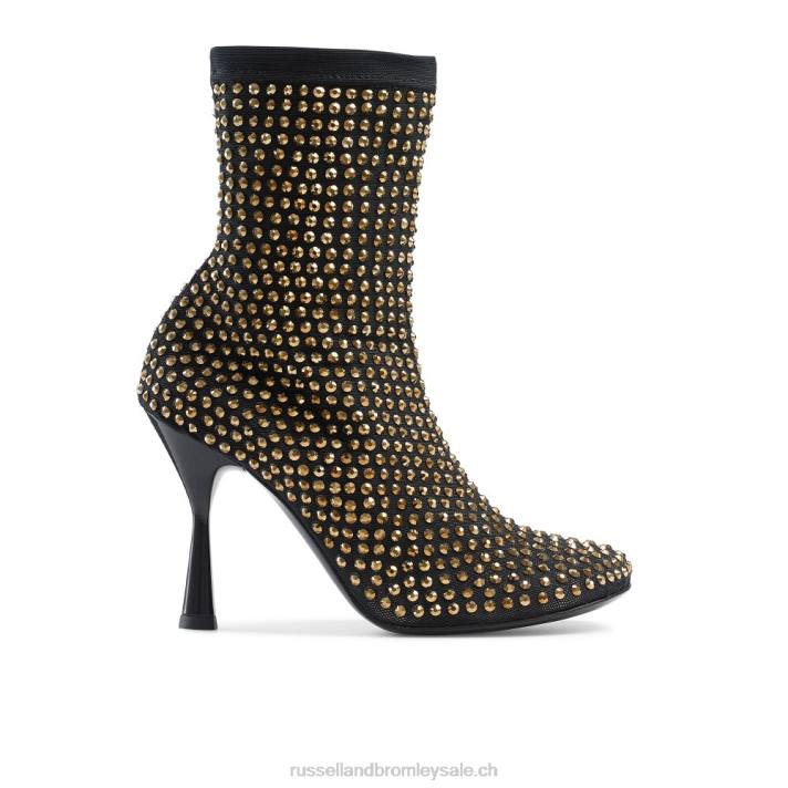 noir 8BN6316 femmes Russell And Bromley botte chaussette à bout rond stargaze