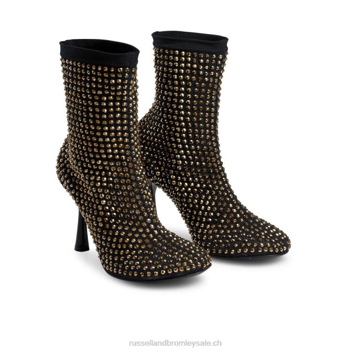 noir 8BN6316 femmes Russell And Bromley botte chaussette à bout rond stargaze