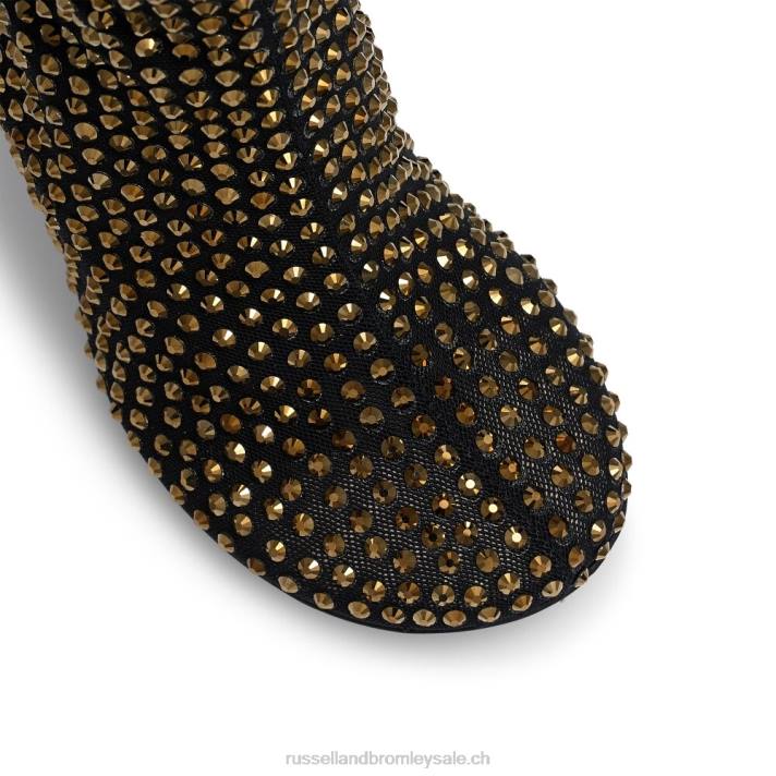 noir 8BN6316 femmes Russell And Bromley botte chaussette à bout rond stargaze
