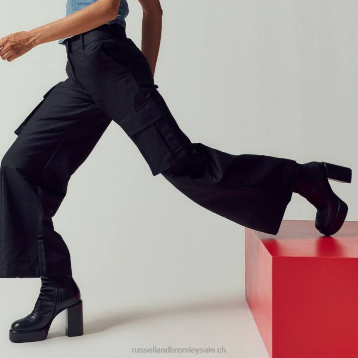 noir 8BN6319 femmes Russell And Bromley botte Webster à bout rond
