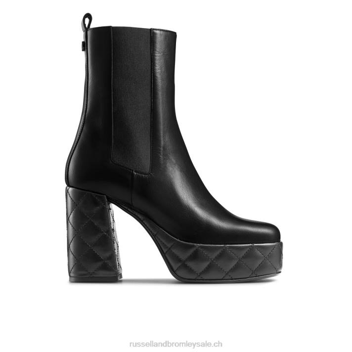 noir 8BN6321 femmes Russell And Bromley méga botte à plateforme matelassée
