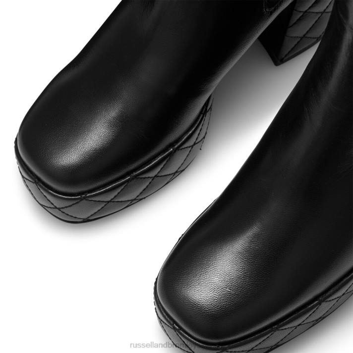 noir 8BN6321 femmes Russell And Bromley méga botte à plateforme matelassée