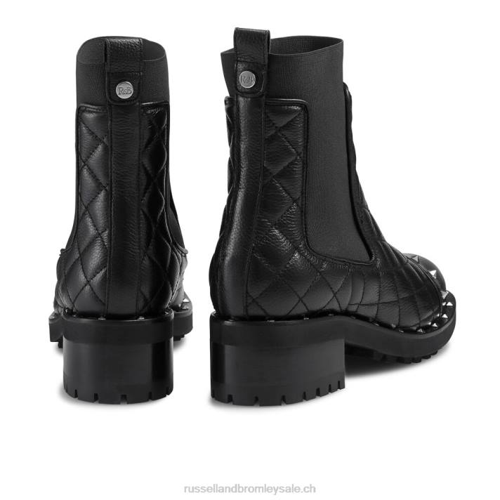 noir 8BN6322 femmes Russell And Bromley bottines chelsea à clous pétard