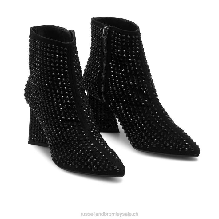 noir 8BN6324 femmes Russell And Bromley botte pointue roxy strass
