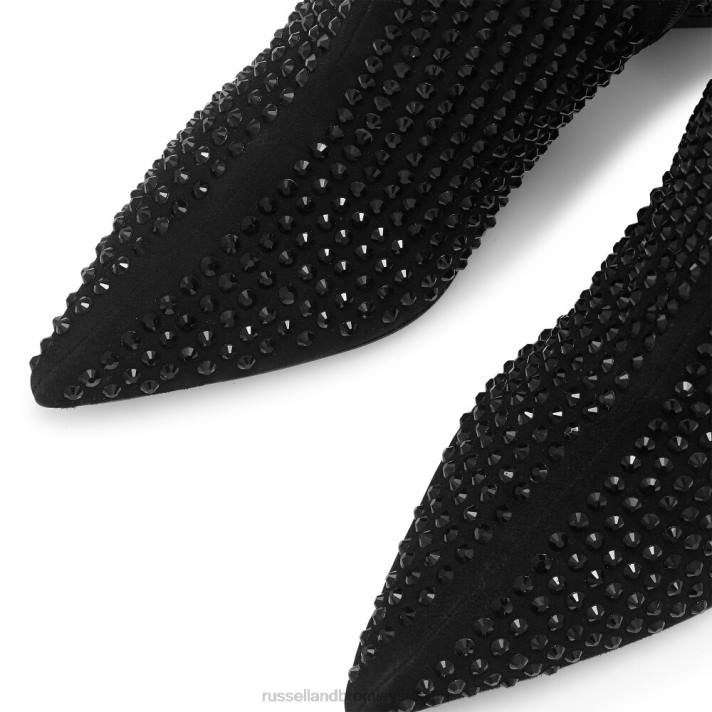 noir 8BN6324 femmes Russell And Bromley botte pointue roxy strass