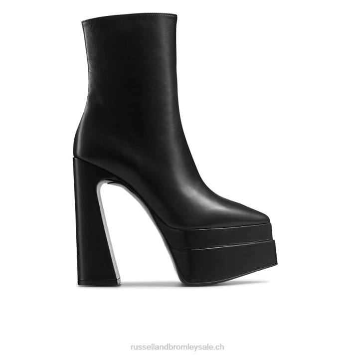 noir 8BN6329 femmes Russell And Bromley botte à double plate-forme à point haute tension