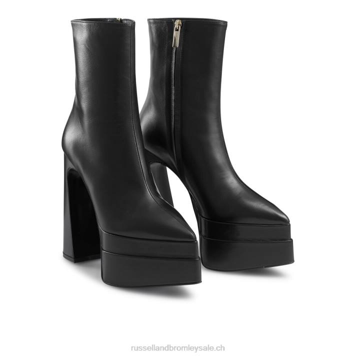 noir 8BN6329 femmes Russell And Bromley botte à double plate-forme à point haute tension