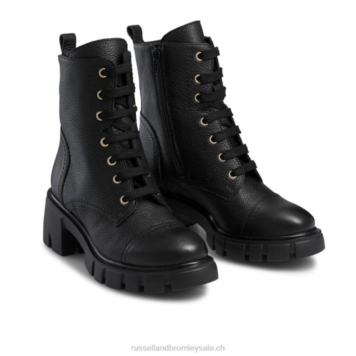 noir 8BN6335 femmes Russell And Bromley bottines à talons et lacets laceabout