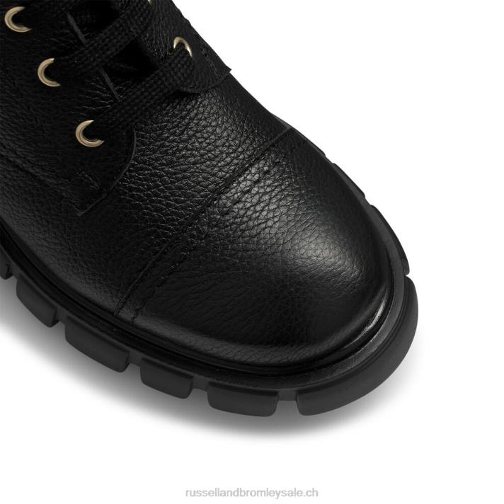 noir 8BN6335 femmes Russell And Bromley bottines à talons et lacets laceabout