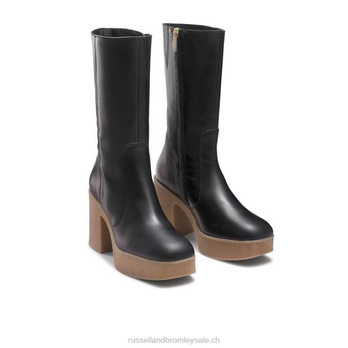 noir 8BN6339 femmes Russell And Bromley botte à plateforme en crêpe stevie