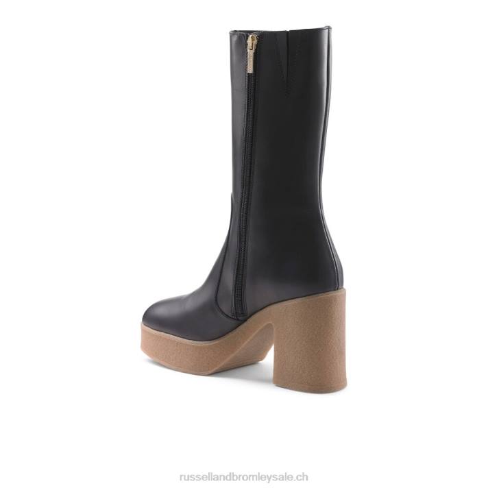 noir 8BN6339 femmes Russell And Bromley botte à plateforme en crêpe stevie