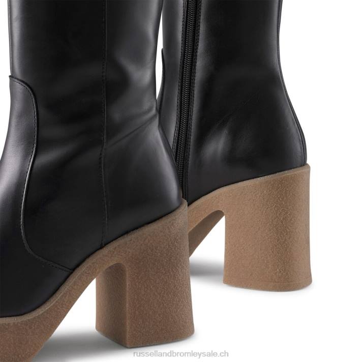 noir 8BN6339 femmes Russell And Bromley botte à plateforme en crêpe stevie