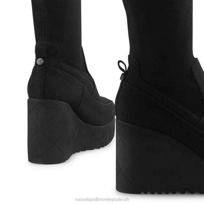 noir 8BN6347 femmes Russell And Bromley everest hi dryleks : botte longue en daim