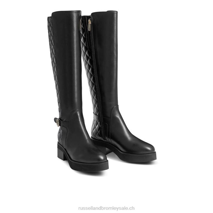 noir 8BN6350 femmes Russell And Bromley botte d\'équitation matelassée nationale