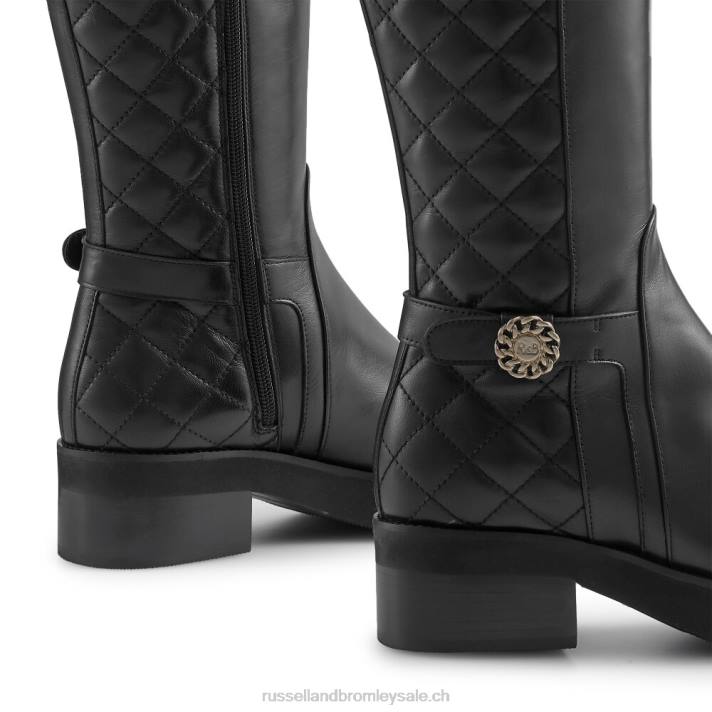 noir 8BN6350 femmes Russell And Bromley botte d\'équitation matelassée nationale