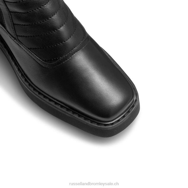noir 8BN6352 femmes Russell And Bromley motard long à bout carré