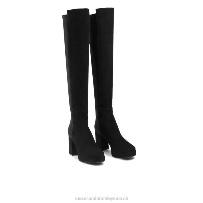 noir 8BN6355 femmes Russell And Bromley miel hi plate-forme stretch genou haut