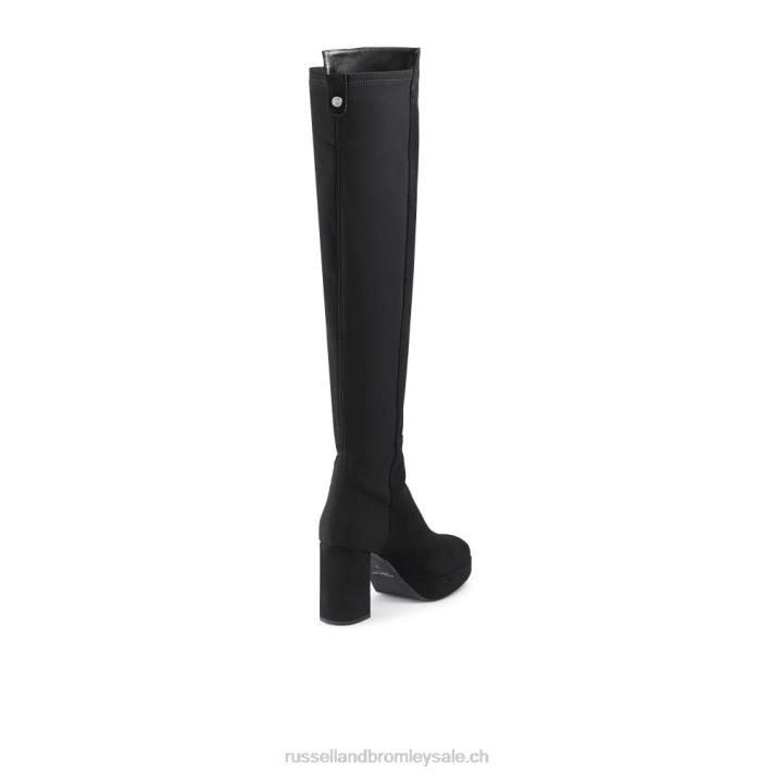 noir 8BN6355 femmes Russell And Bromley miel hi plate-forme stretch genou haut