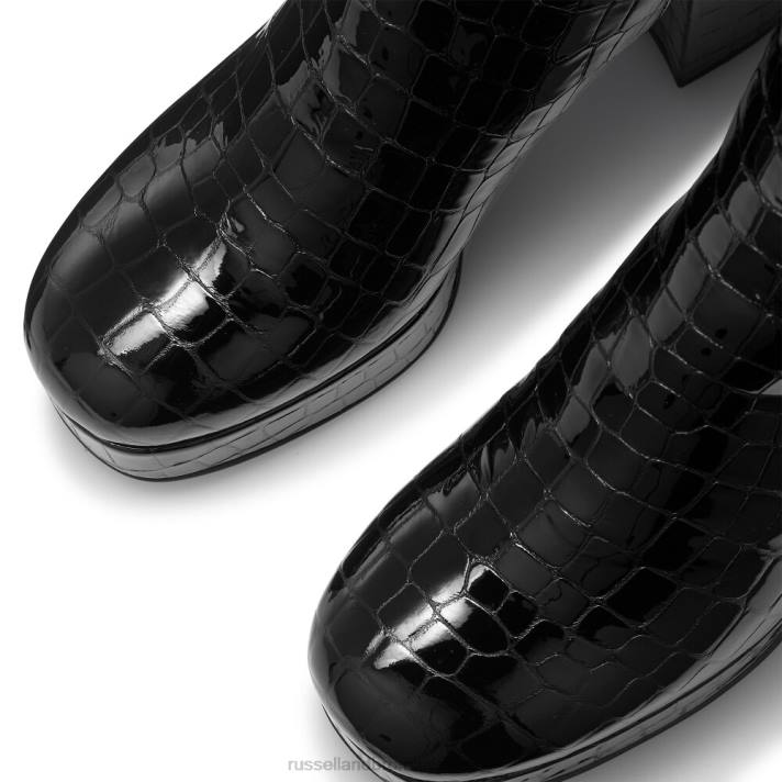 noir 8BN6367 femmes Russell And Bromley botte à plateforme hi miel
