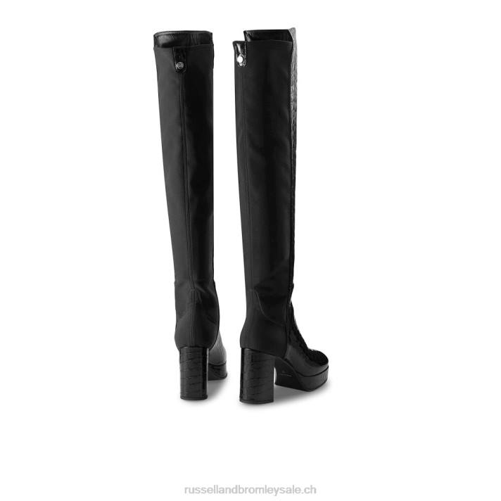 noir 8BN6367 femmes Russell And Bromley botte à plateforme hi miel