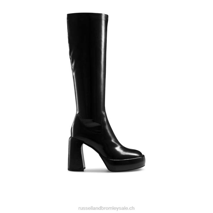 noir 8BN6368 femmes Russell And Bromley botte haute vivienne plateforme