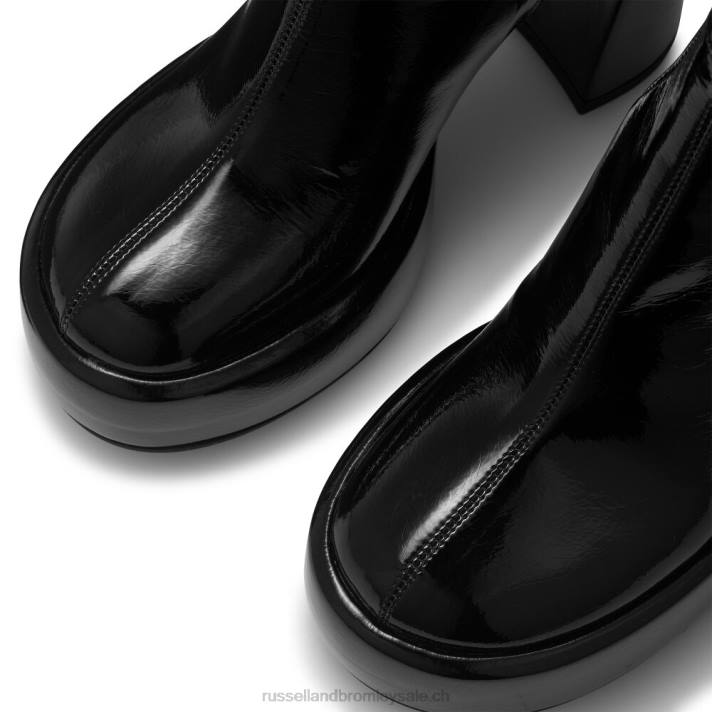 noir 8BN6368 femmes Russell And Bromley botte haute vivienne plateforme