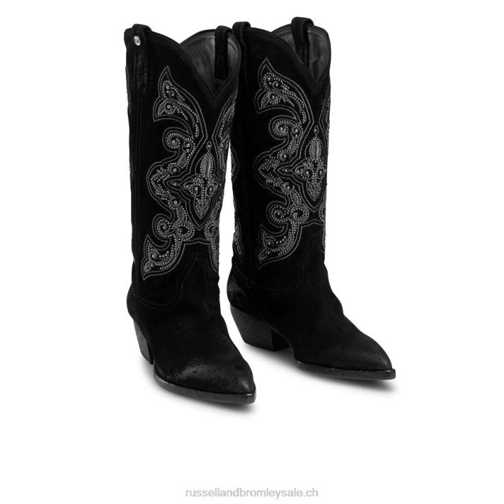 noir 8BN6370 femmes Russell And Bromley far west western brodé