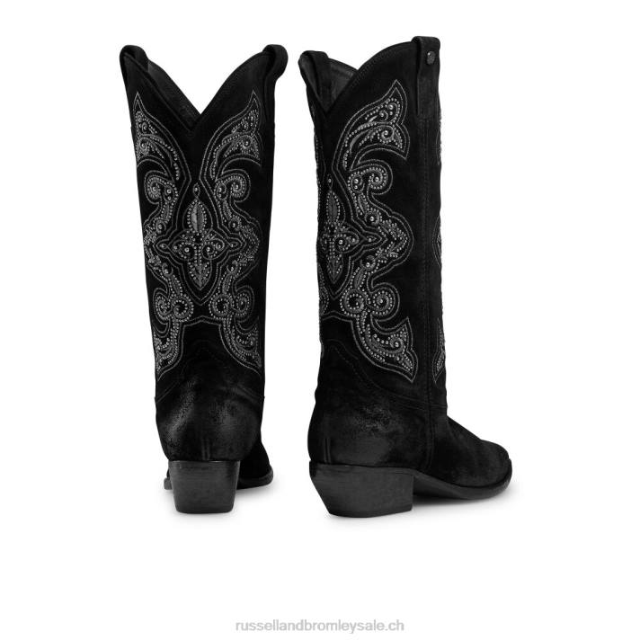 noir 8BN6370 femmes Russell And Bromley far west western brodé