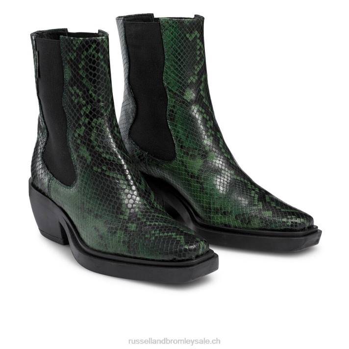 vert 8BN6332 femmes Russell And Bromley botte chelsea western nashville