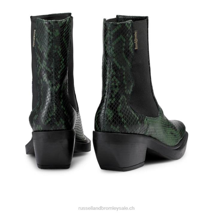 vert 8BN6332 femmes Russell And Bromley botte chelsea western nashville