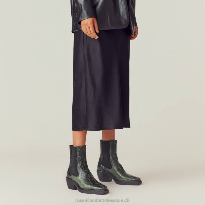 vert 8BN6332 femmes Russell And Bromley botte chelsea western nashville