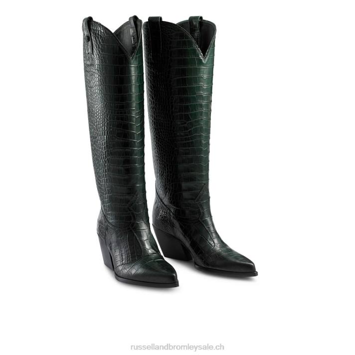 vert 8BN6362 femmes Russell And Bromley saloon genou haute western