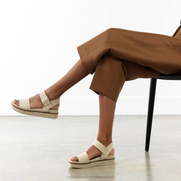 Ivoire 8BN6380 femmes Russell And Bromley boston sandales sportives à plateforme