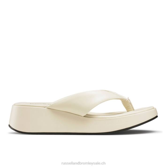 Ivoire 8BN6412 femmes Russell And Bromley sandale à bout plat Hoxton