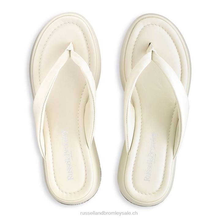 Ivoire 8BN6412 femmes Russell And Bromley sandale à bout plat Hoxton