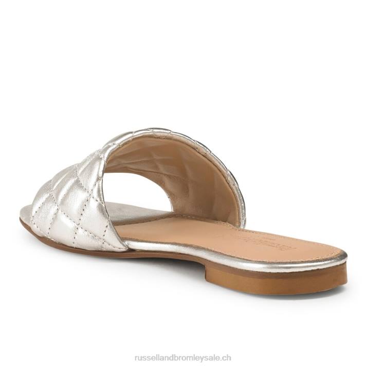 argent 8BN6397 femmes Russell And Bromley quiltmule mule plate matelassée