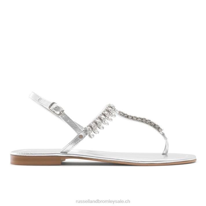 argent 8BN6404 femmes Russell And Bromley sandale à ornements en cristal