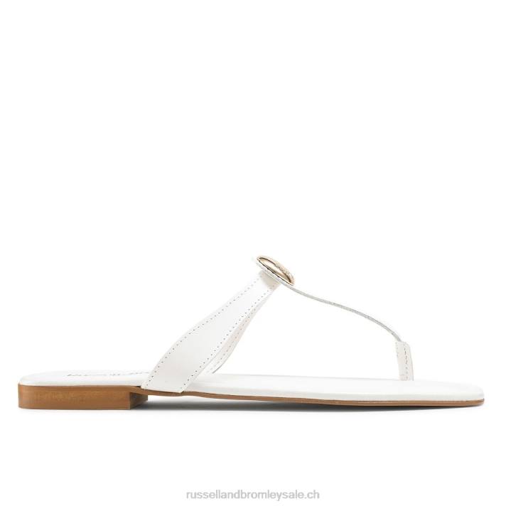 blanc 8BN6393 femmes Russell And Bromley lauretta string orteil à garniture de disque