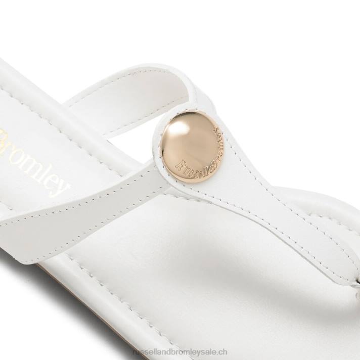 blanc 8BN6393 femmes Russell And Bromley lauretta string orteil à garniture de disque