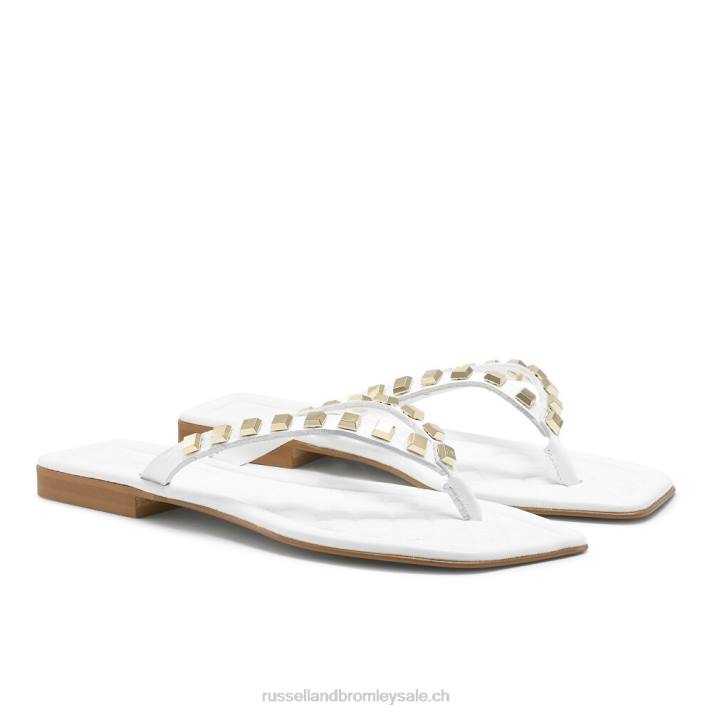 blanc 8BN6410 femmes Russell And Bromley sandale cairo à bout clouté