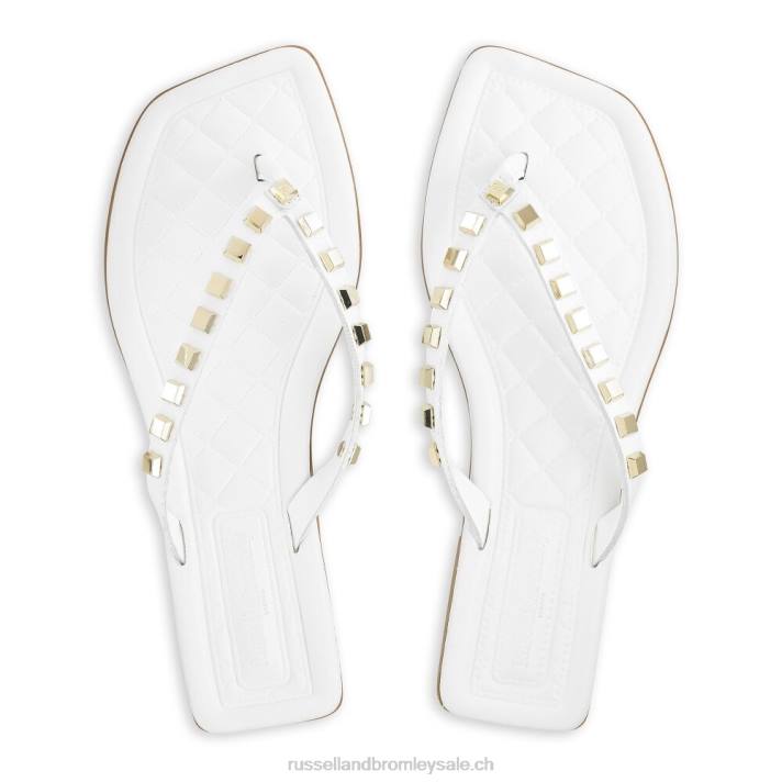 blanc 8BN6410 femmes Russell And Bromley sandale cairo à bout clouté