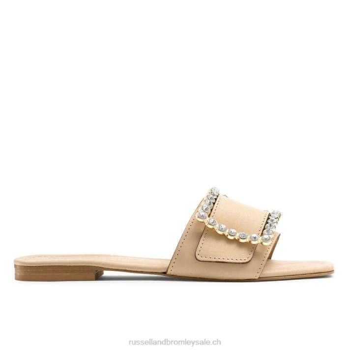 bronzer 8BN6406 femmes Russell And Bromley mules cindy à boucle ornée de bijoux