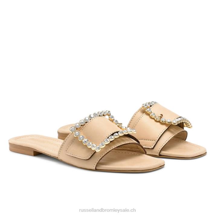 bronzer 8BN6406 femmes Russell And Bromley mules cindy à boucle ornée de bijoux
