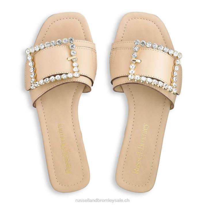 bronzer 8BN6406 femmes Russell And Bromley mules cindy à boucle ornée de bijoux