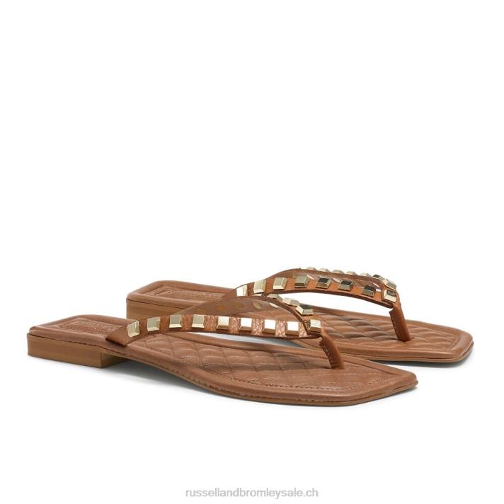 bronzer 8BN6408 femmes Russell And Bromley sandale cairo à bout clouté