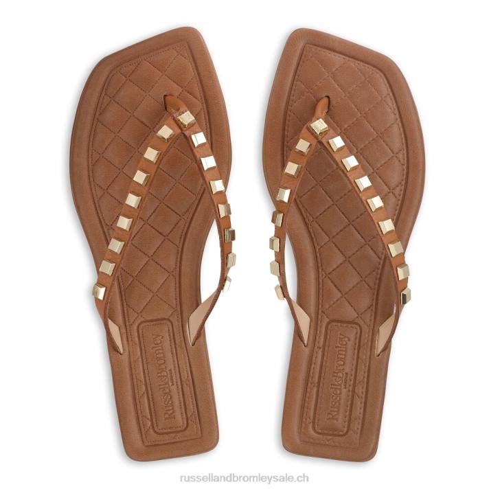 bronzer 8BN6408 femmes Russell And Bromley sandale cairo à bout clouté