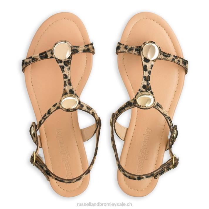 léopard 8BN6407 femmes Russell And Bromley sandale à disque lauren