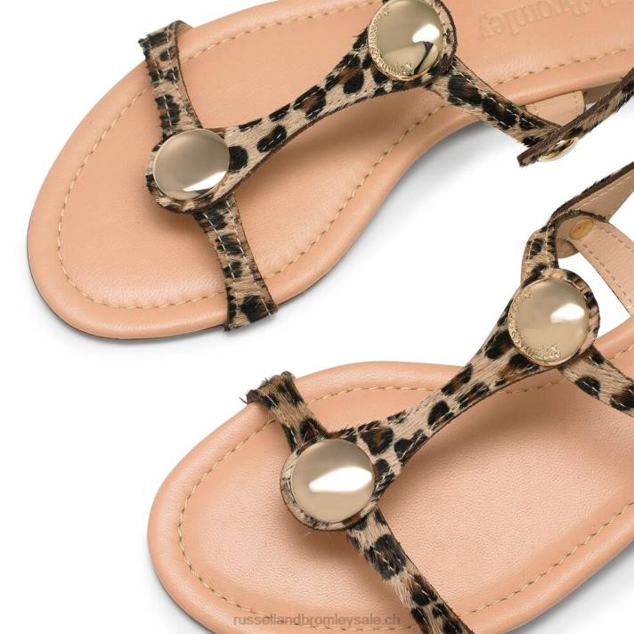 léopard 8BN6407 femmes Russell And Bromley sandale à disque lauren