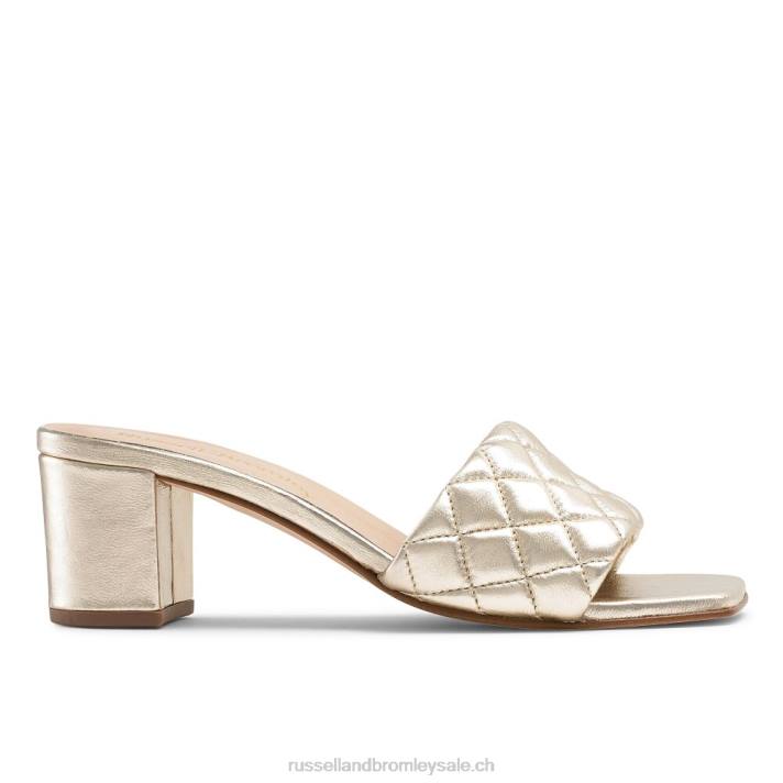 métallique 8BN6147 femmes Russell And Bromley quiltbloc mule matelassée