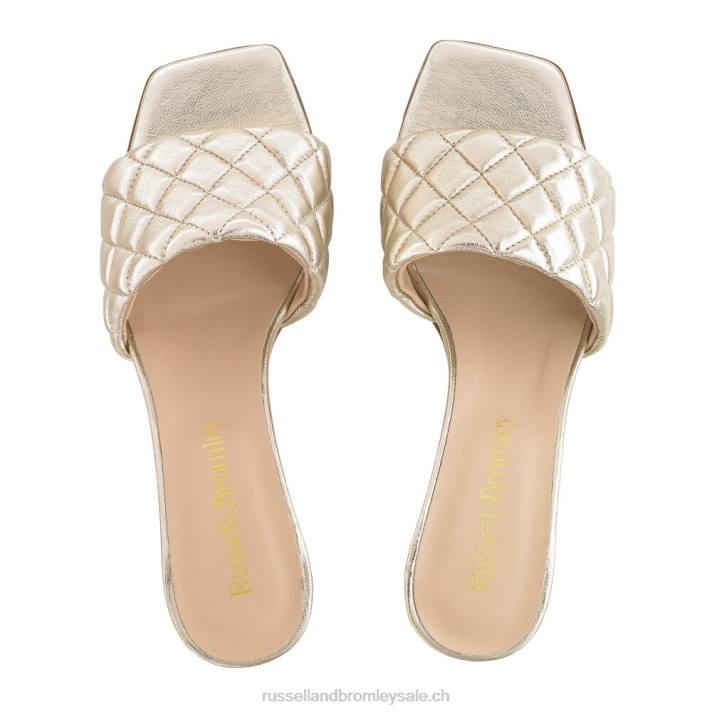 métallique 8BN6147 femmes Russell And Bromley quiltbloc mule matelassée